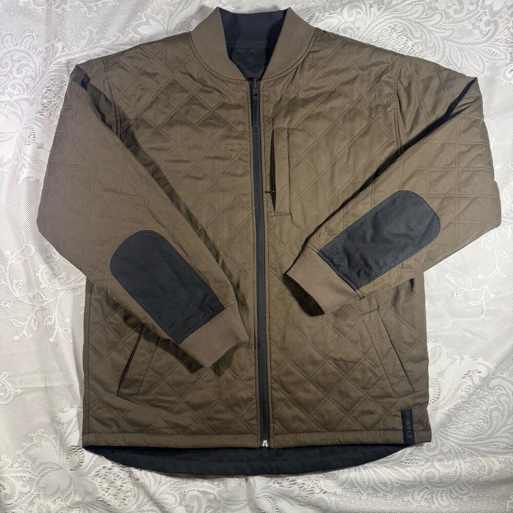 Bylt Premium Basis Hi-Lo Reversible Bomber Jacket Black/Brown - Men's Large